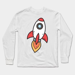 Rocket Cartoon Long Sleeve T-Shirt